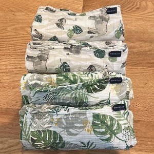 4 Muslin Bebe Au Lait Swaddle Blankets Lightweight